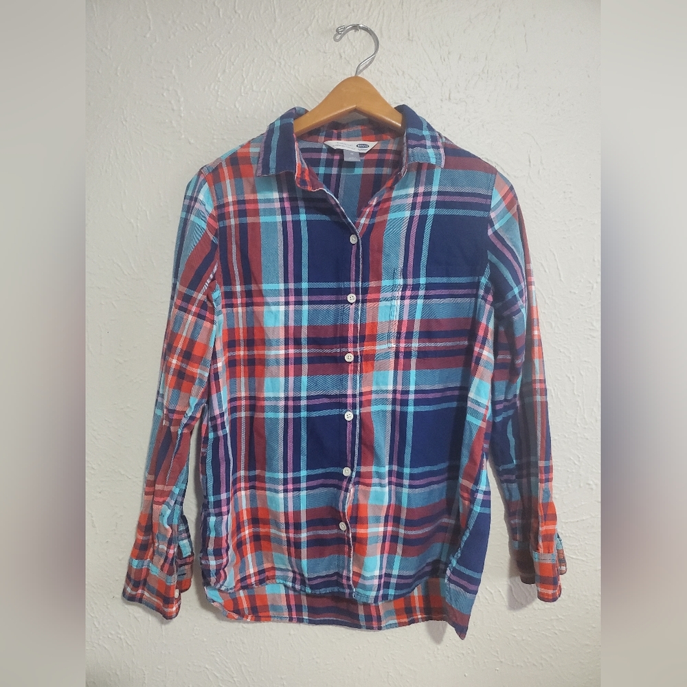 Old Navy The classic Shirt Plaid Flannel Size M